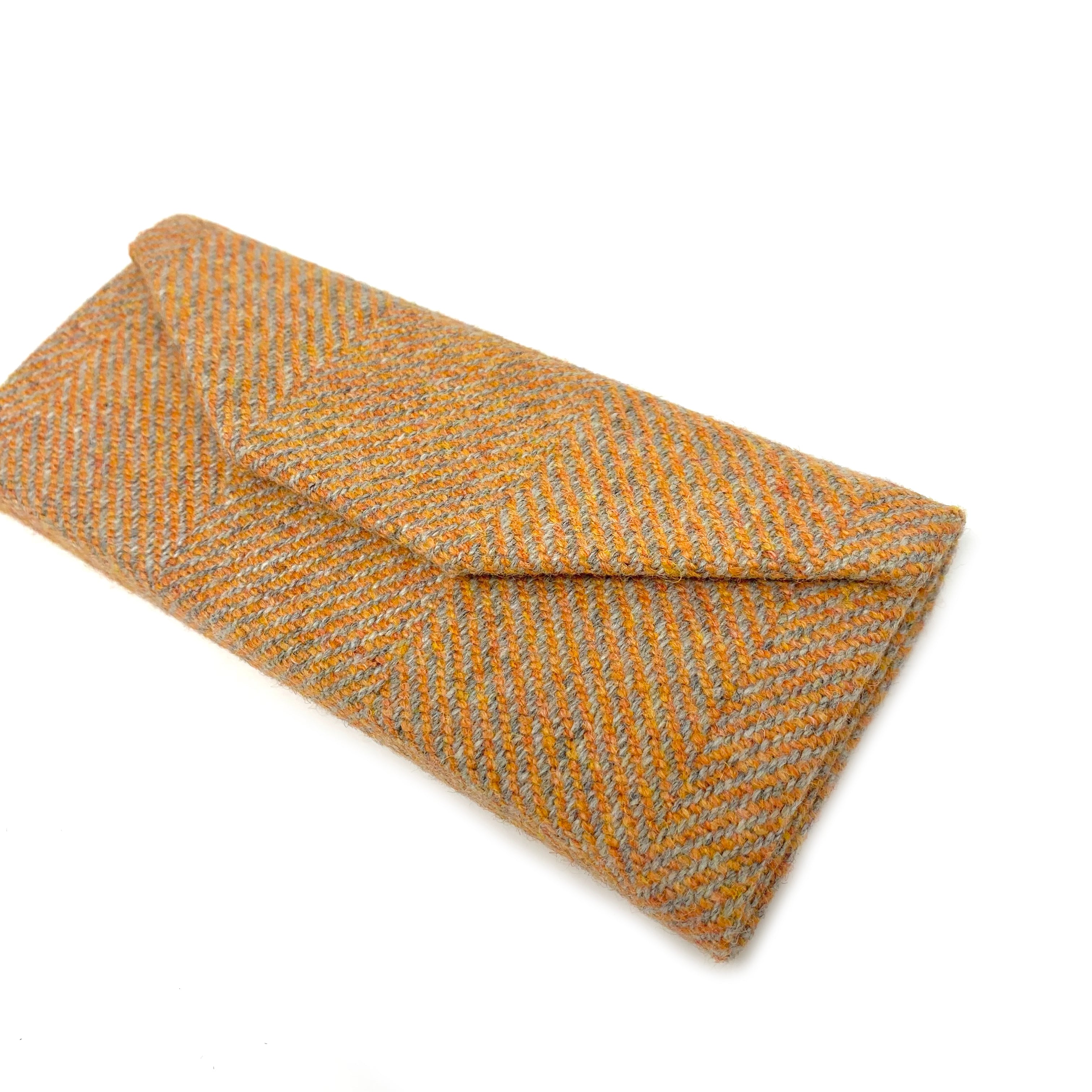 Orange Herringbone Glasses Case